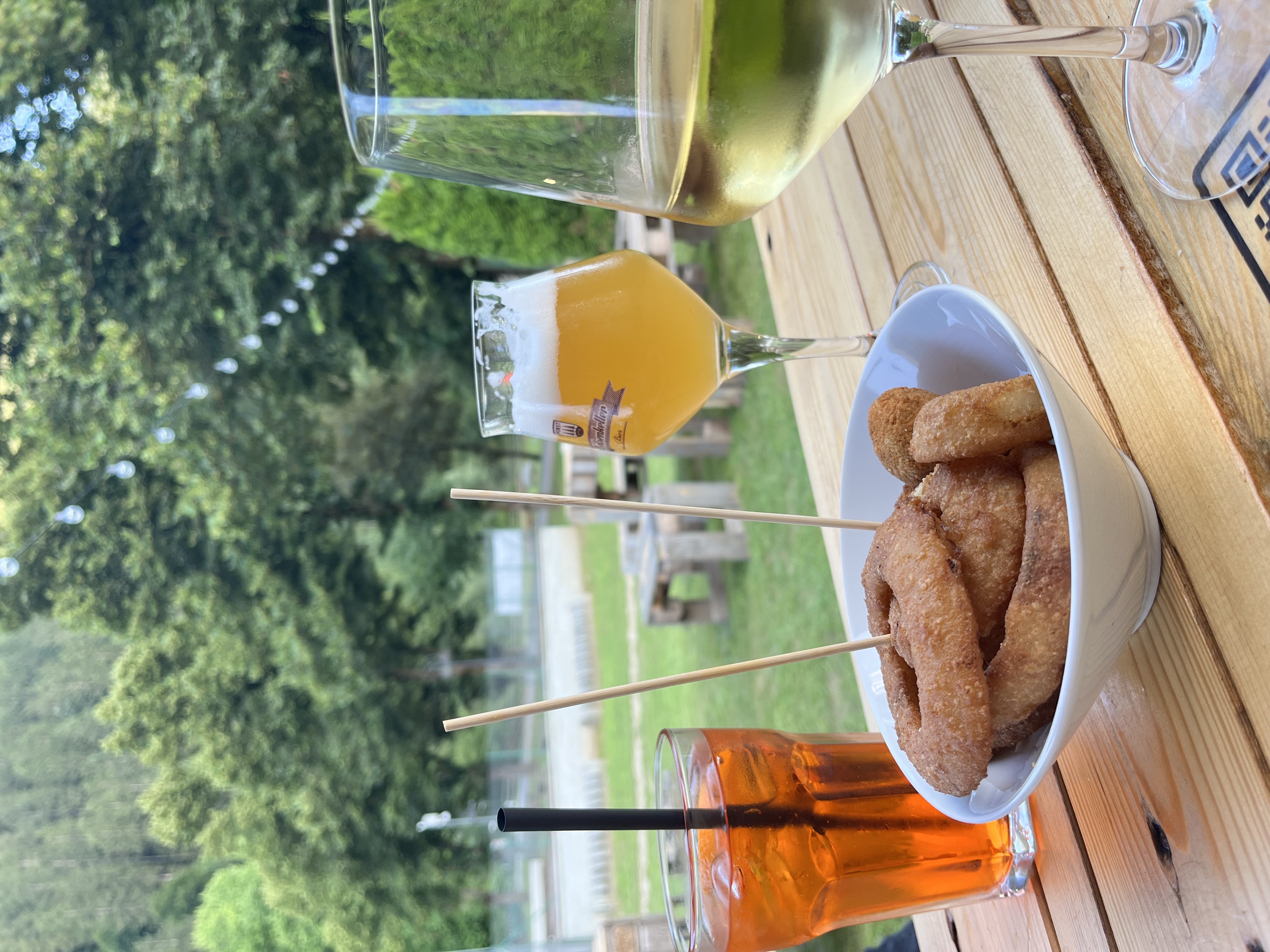 Aperitivo al tavolo del Bici Grill Rendena